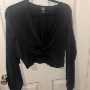 Wild Fable Black Twist Front Blouse